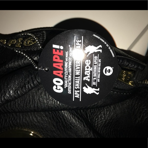 Aape by *A bathing ape leather black backpack - Picture 5 of 7